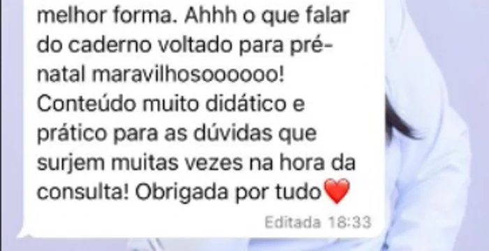 Depoimento real: caderno de pré-natal muito didático e prático