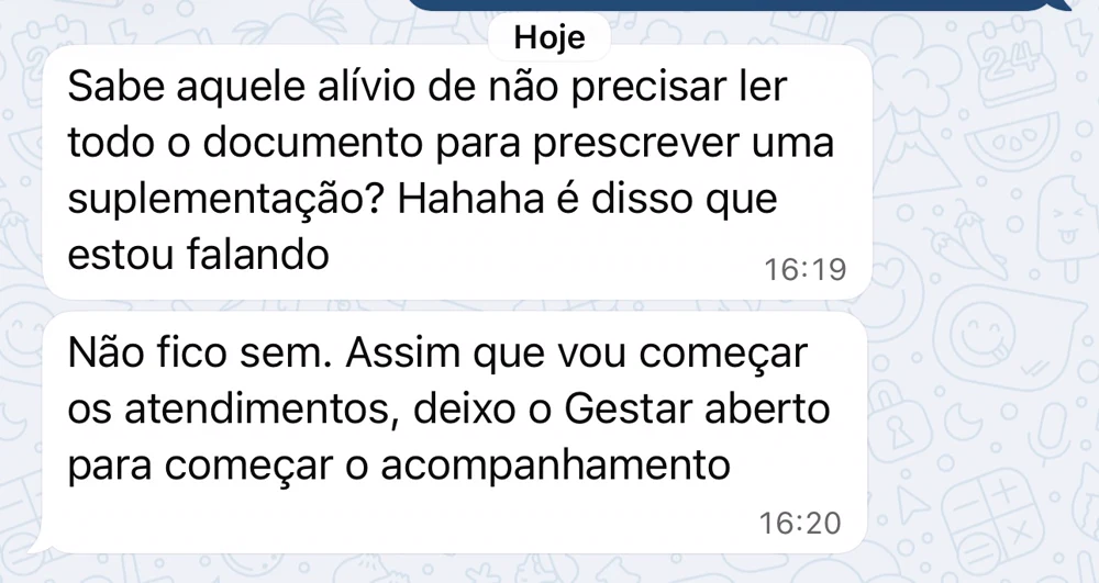 Conversa real: enfermeira contando que deixa o Gestar aberto durante os atendimentos